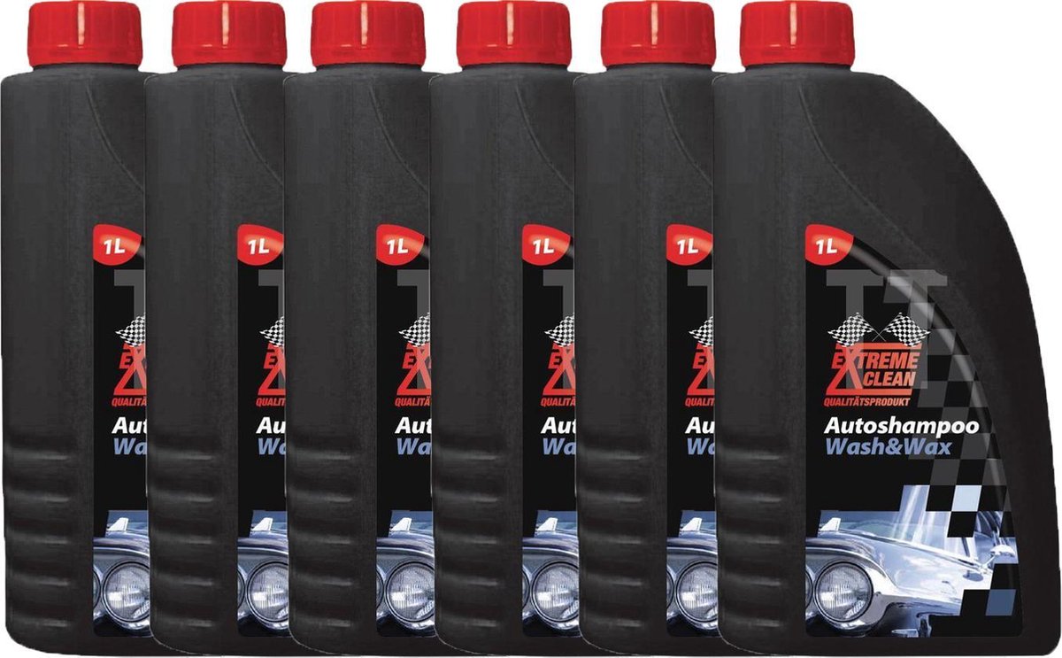 Extreme Clean Autoshampoo - Wash & Wax - 6 x 1L -voordeelverpakking