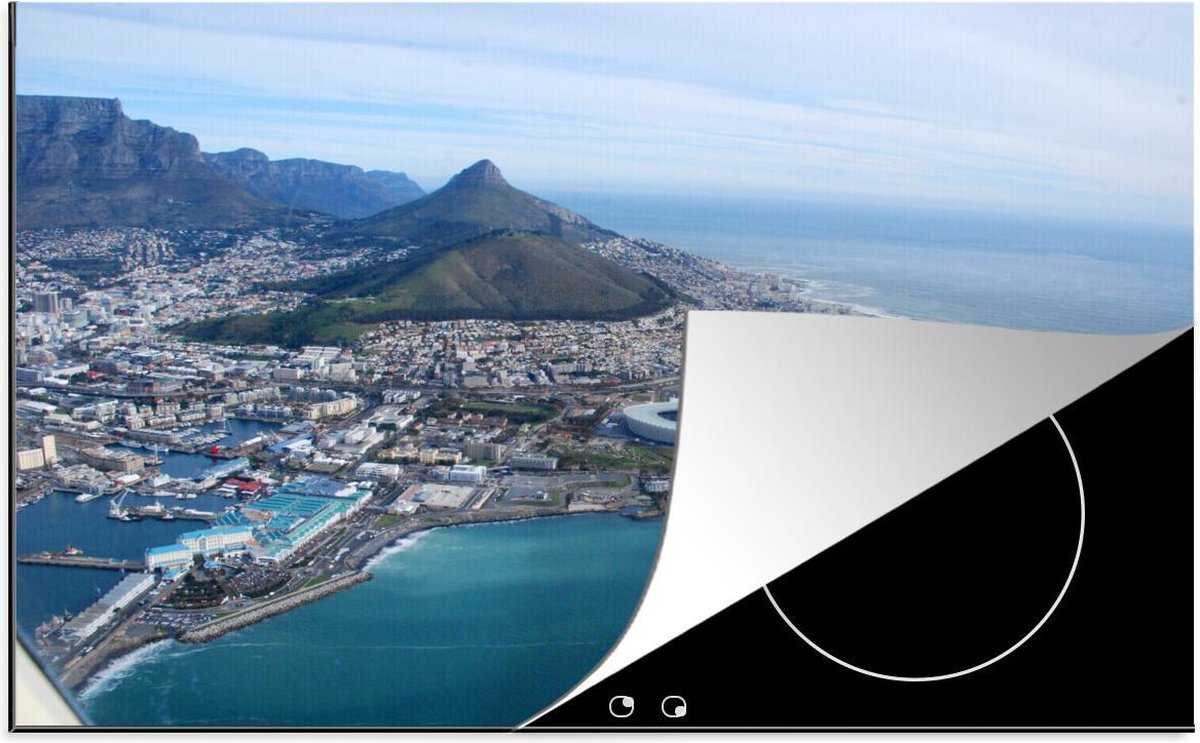 Luxe inductie beschermer Kaapstad - 78x52 cm - Luchtfoto van Zuid-Afrikaanse Kaapstad  - inductiebeschermer