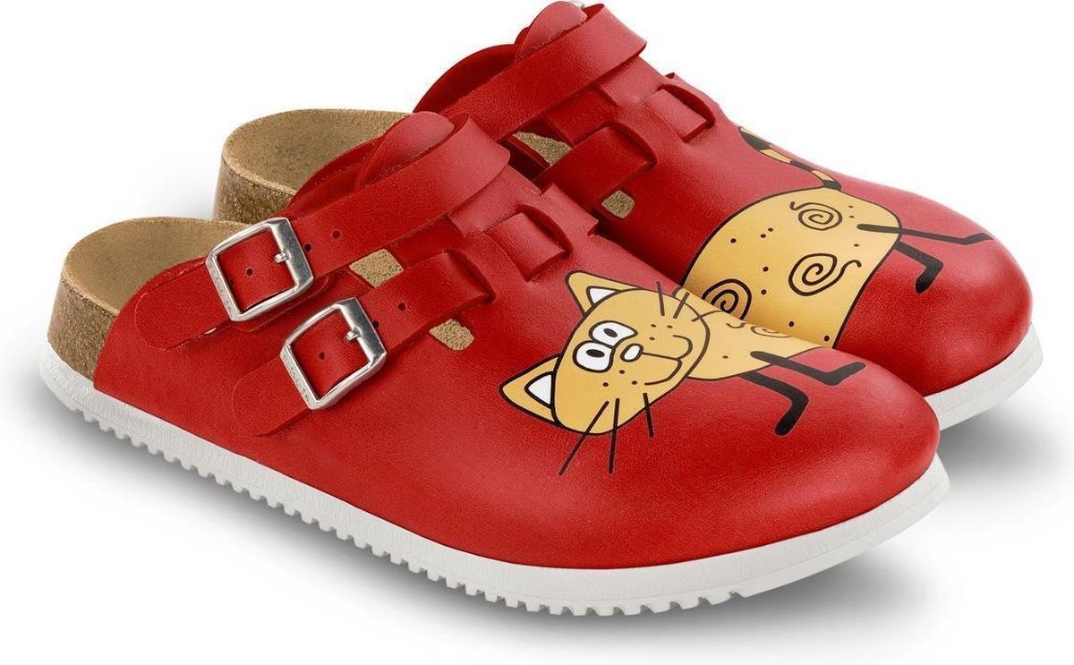 Birkenstock - Kay Red Cat Briget - Small fit - maat 38