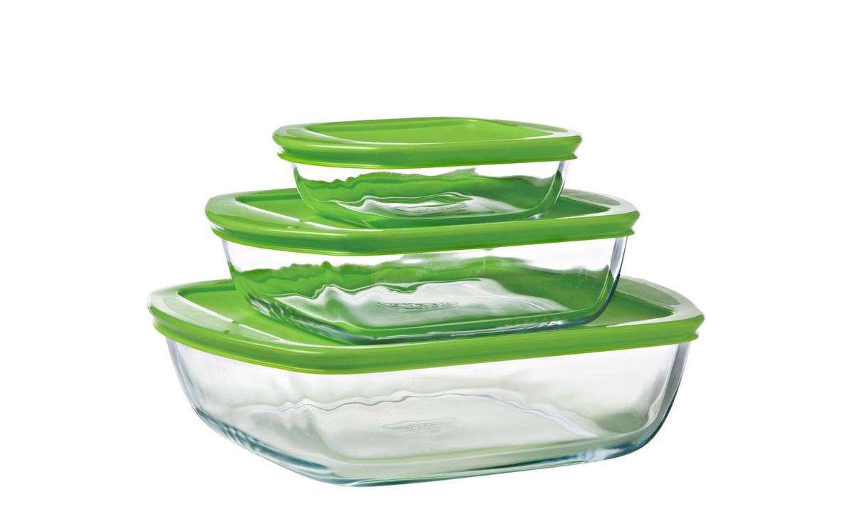 Pyrex Cook & Store Schaal Vierkant - Inclusief Deksel - Borosilicaatglas - 350 ml - Transparant