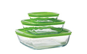 Pyrex Cook & Store Schaal Vierkant - Inclusief Deksel - Borosilicaatglas - 350 ml - Transparant