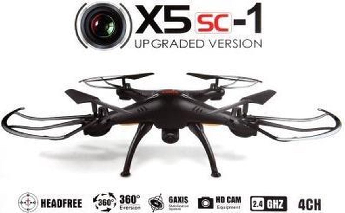 Syma X5SC met Camera - Drone - Zwart + 1 pak batterijen