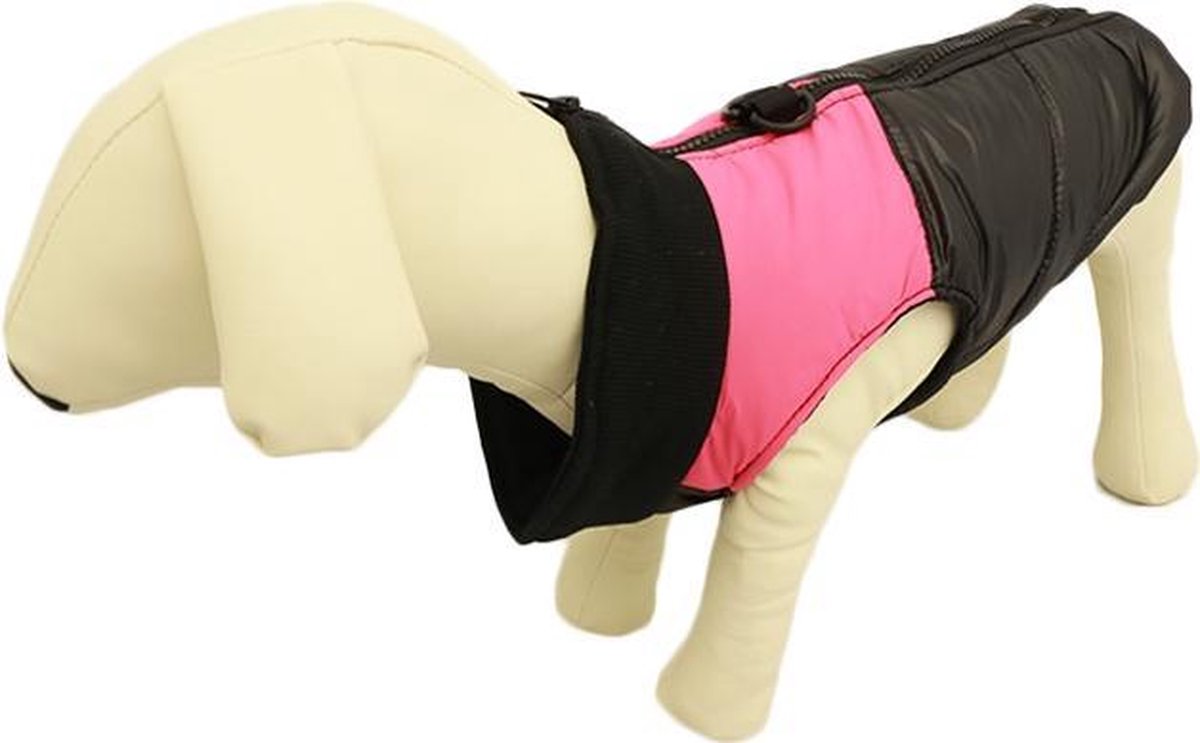 BODYWARMER MET ROZE STREEP VOOR DE HOND - L-L ( rug lengte 77 cm