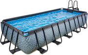 EXIT Stone zwembad 540x250x100cm met filterpomp - grijs