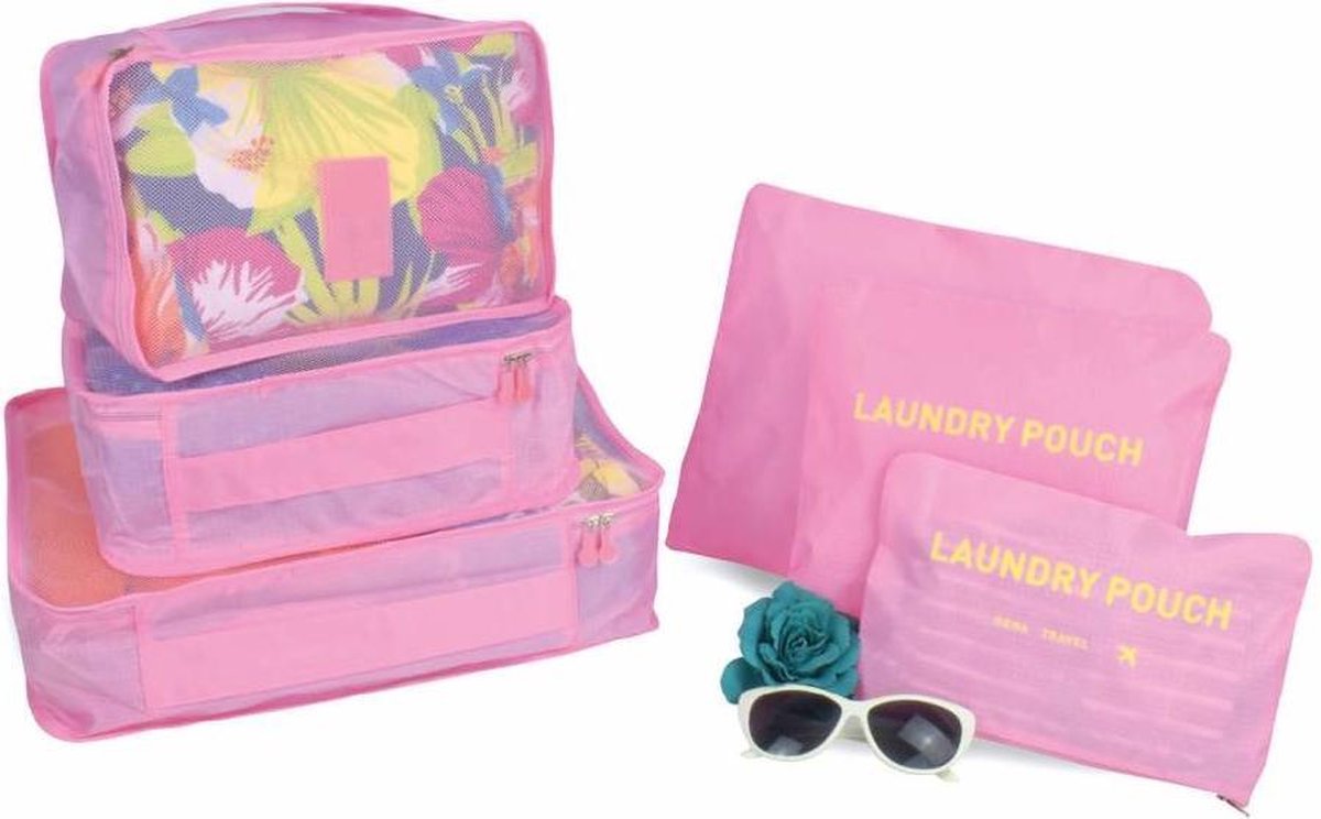O'DADDY packing cubes - 6 delig bagage organizer - roze