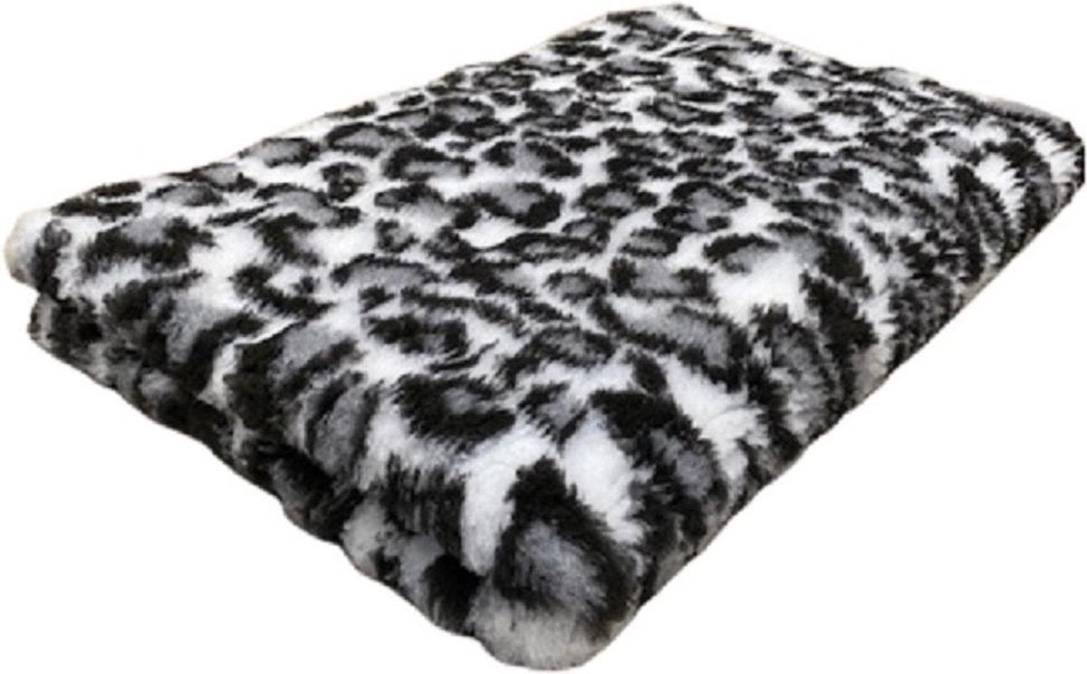 Vetbed Hondendeken - Dierenmat - Dierendeken - Luipaard Grijs - Latex Anti Slip - 150 x 100 cm - Machinewasbaar