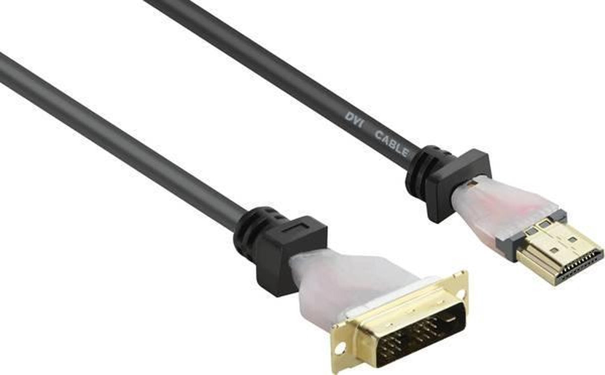 Renkforce HDMI / DVI Aansluitkabel 5.00 m RF-4212219 Vergulde steekcontacten