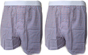 Embrator 2-stuks mannen Boxershort geruit wit/blauw/rood XL
