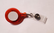 Kunststof Yoyo Sleutelhanger Pashouder - Roller Clip - Trekkoord - Skipashouder - Oranje - 80 cm