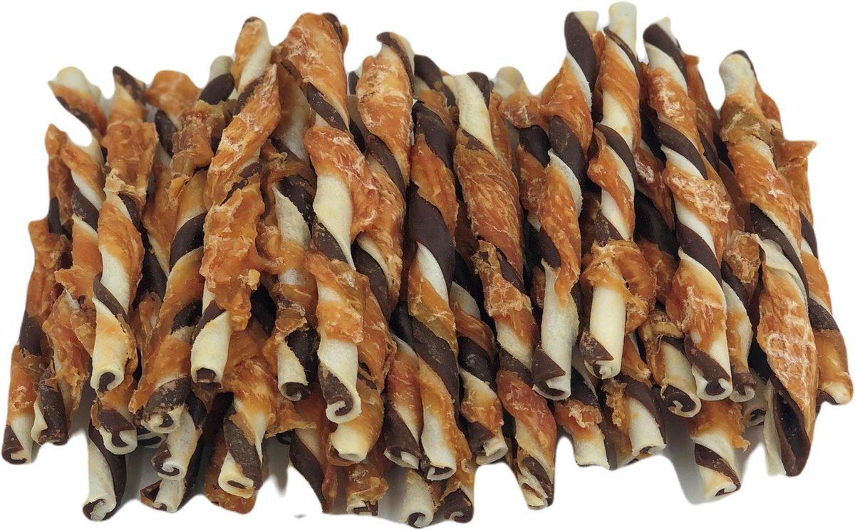 Kauwstaafjes Kip en Rund 40 Stuks - Hondensnacks - Kauwsnacks - Hondenbot - Gedroogd - Kauwbot