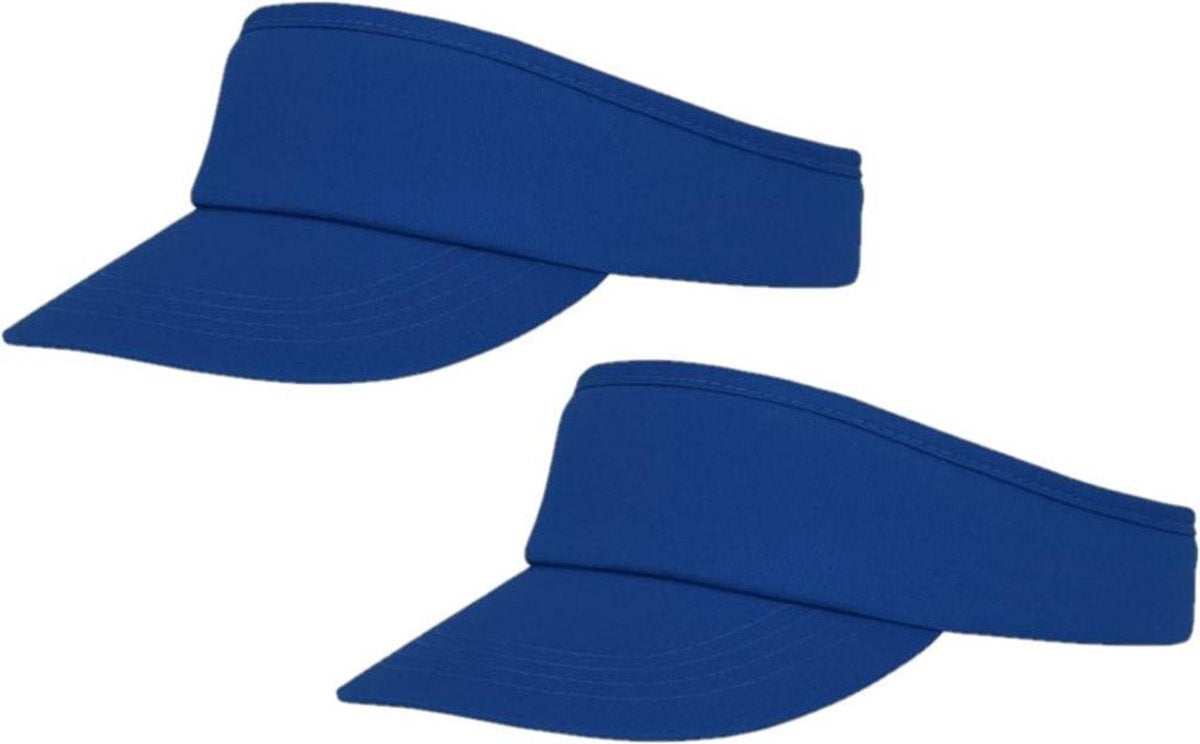 2x stuks blauwe zonneklep pet voor volwassenen