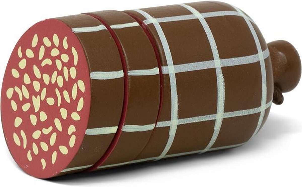Mamamemo Salami 7 Cm Hout Rood/bruin 3-delig
