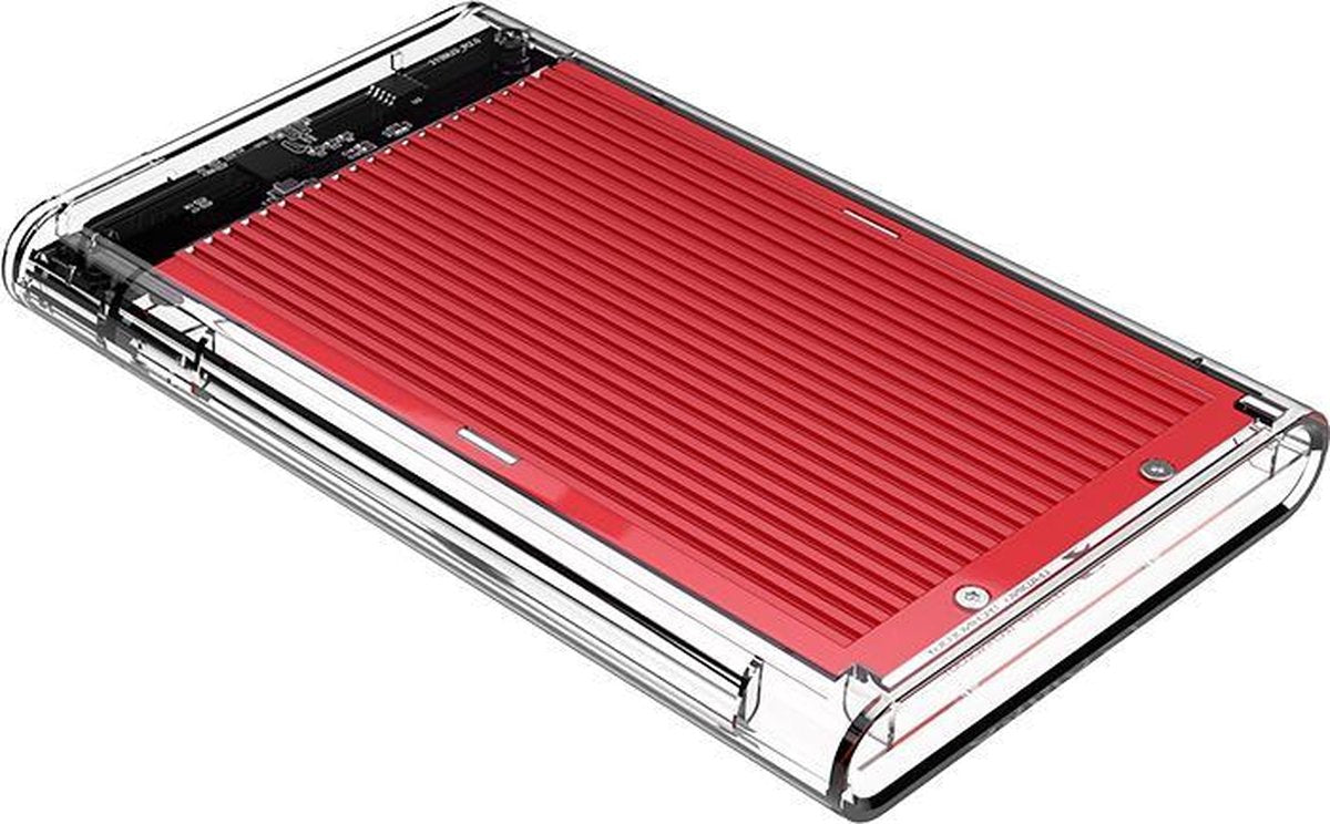 ORICO 2.5 inch harde schijf behuizing - transparant/aluminium - rood