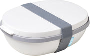 Mepal – Lunchbox Ellipse duo – Lunchbox voor volwassenen en saladebox to go– wit – Magnetronbestendig
