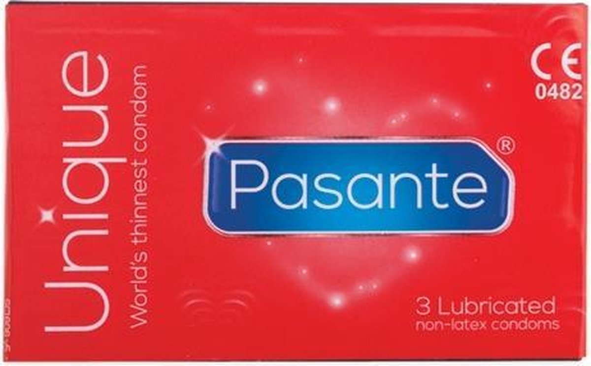 Pasante Unique Latex-vrije condooms 3 stuks - Transparant - Drogist - Condooms - Drogisterij - Condooms
