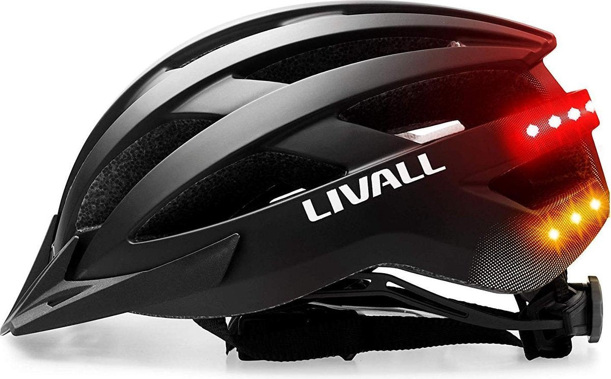 KW® Fietshelm Zwart met ingebouwde verlichting | Smart Helm LED verlichting | Verstelbaar M/L (58-62cm) | Wielren / Mountainbike Helm