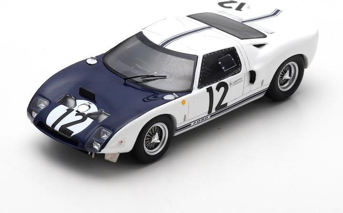 Ford GT40 #12 24 Hrs Le Mans 1964 "Schlesser - Attwood" Wit 1-43 Spark
