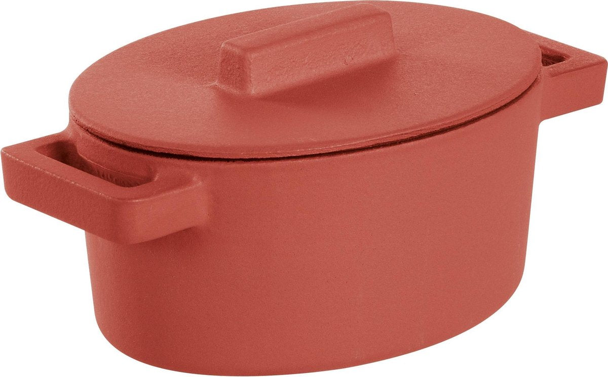 Braadpan Rood 13 cm x 10 cm incl deksel - Sambonet