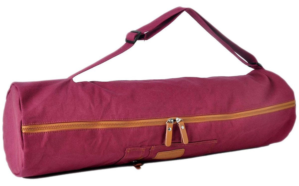 #DoYourYoga - yogatas - »Sunita« - yogabag van canvas - 63 x 13 cm. - roze-rood