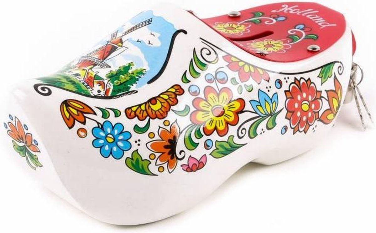Spaarpot Klomp 15 Cm Holland Wit - Souvenir