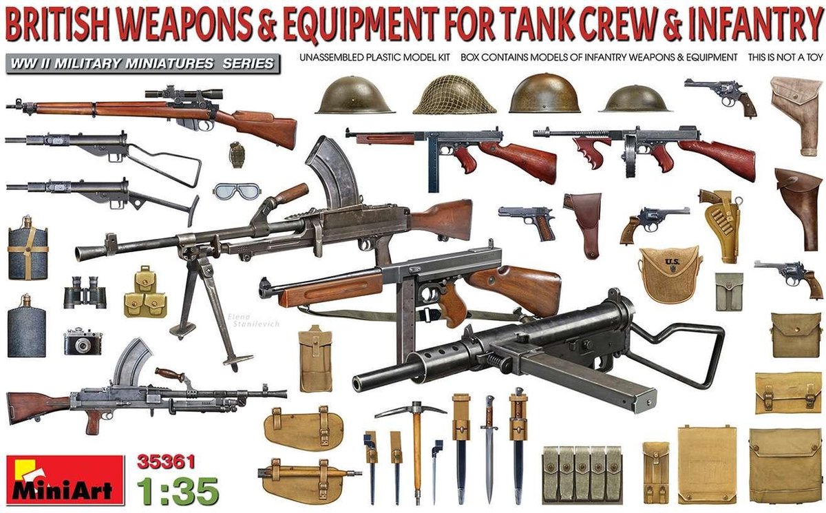 1:35 MiniArt 35361 British Weapons & Equipment for Tank Crew & Infantry Plastic kit