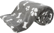 Trixie hondendeken kenny fleece bot / pootjes grijs 100x75 cm