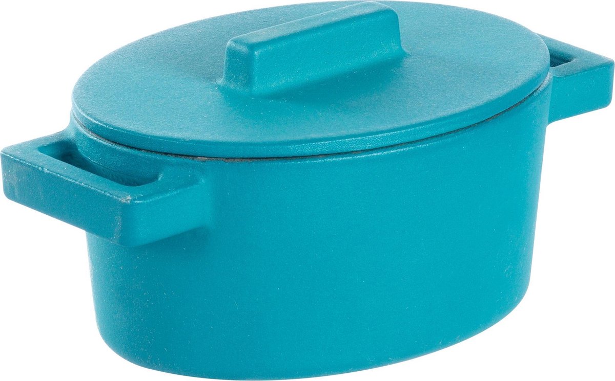 Braadpan Blauw 13 cm x 10 cm incl deksel - Sambonet