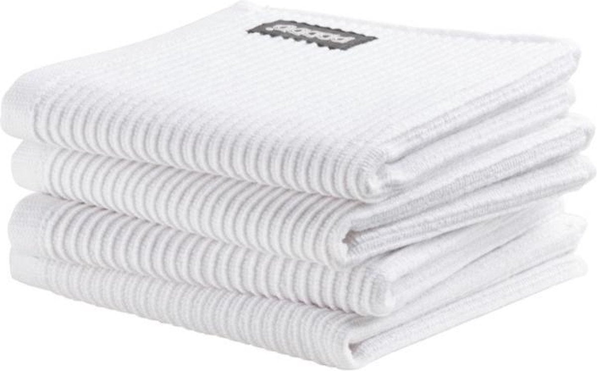 DDDDD vaatdoek Basic Clean neutral - white - 30 x 30 cm - 4 stuks