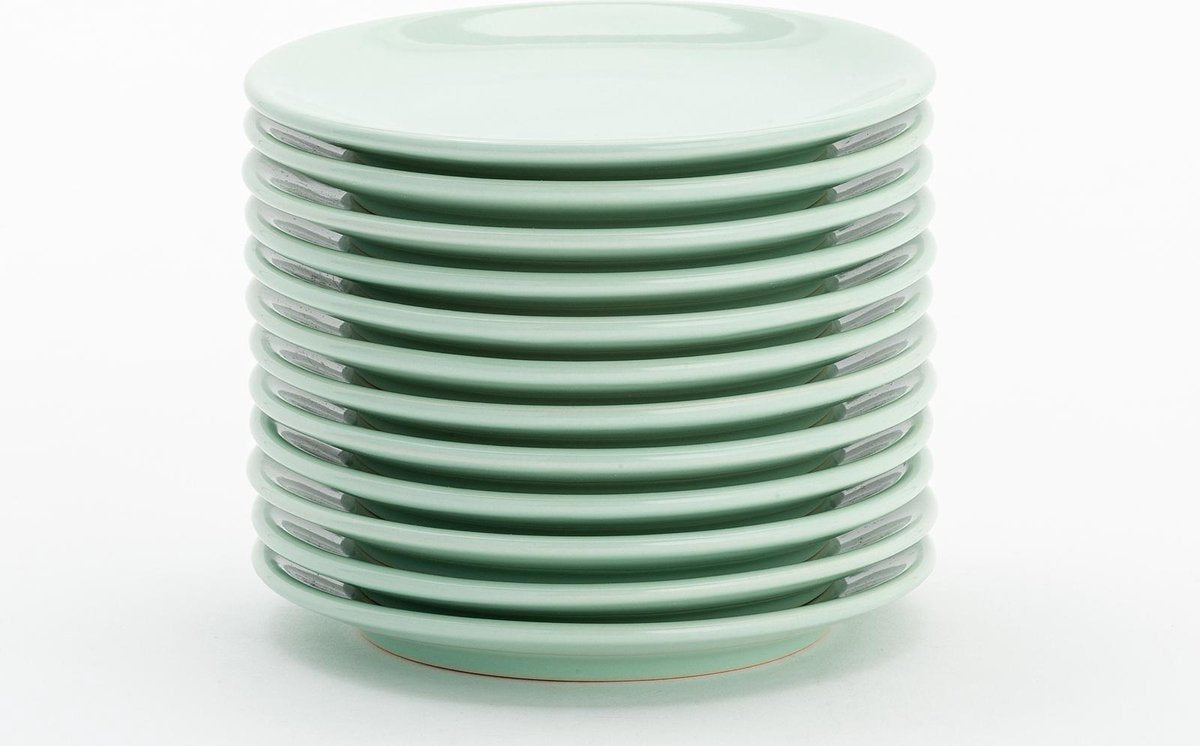 Lite-Body Hermes gebaksbordjes - Set van 12 stuks - Ø16 cm - Mintgroen