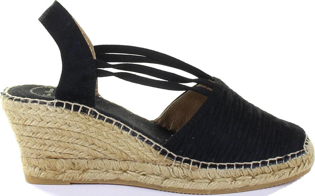 Toni Pons Candy-RP Black Dames Espadrilles met Sleehak - Maat 40