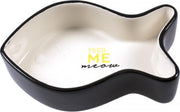Duvo+ Eetkom vis stone feed me meow Zwart 17x10