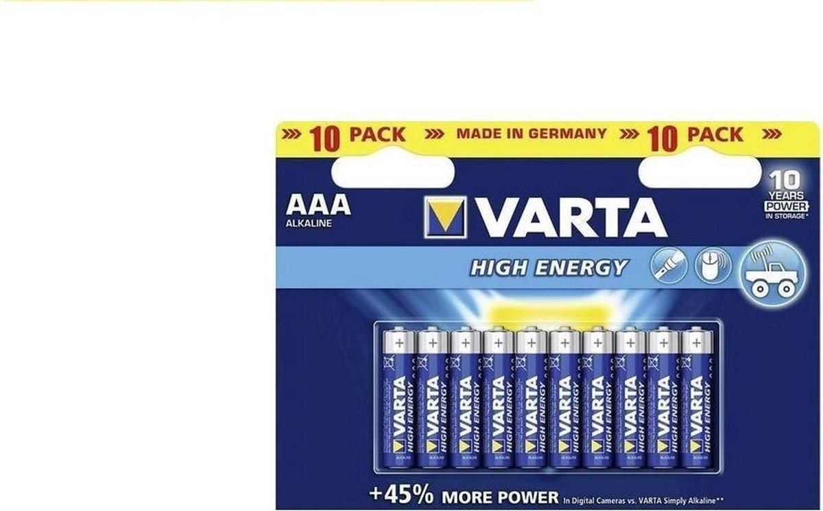 Varta Longlife Power AAA Batterijen - 10 stuks
