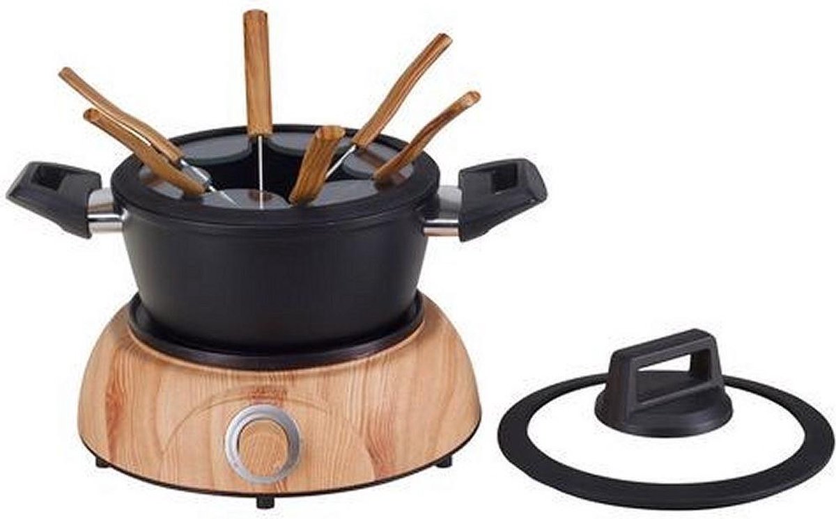 Nouvel WOOD - Fondueset - Zwart/Hout - 6-Persoons