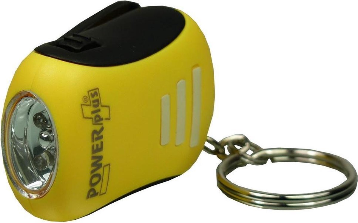 POWERplus Bee Dynamo Oplaadbare 2 LED Zaklamp / Sleutelhanger - Geel