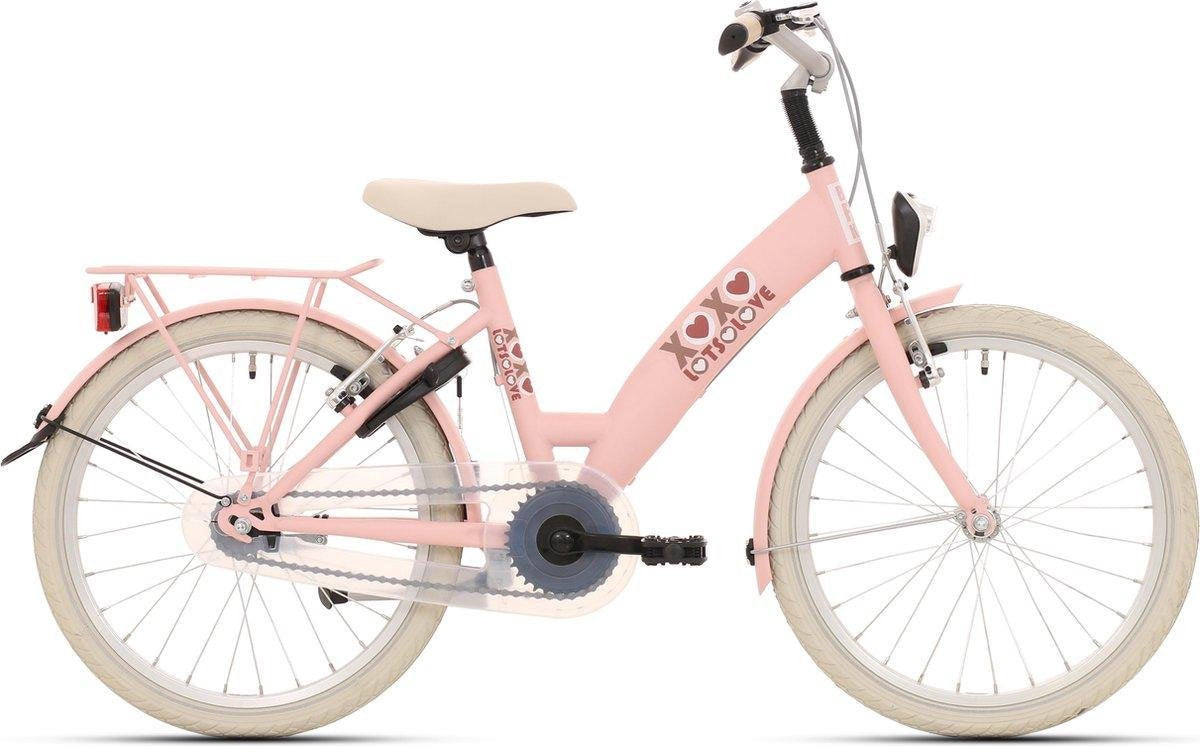 bikefun 20inch meisjes lots of love - remnaaf - lichtblauw