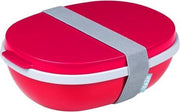 Mepal – Lunchbox Ellipse duo – Lunchbox voor volwassenen en saladebox to go– Nordic red – Magnetronbestendig