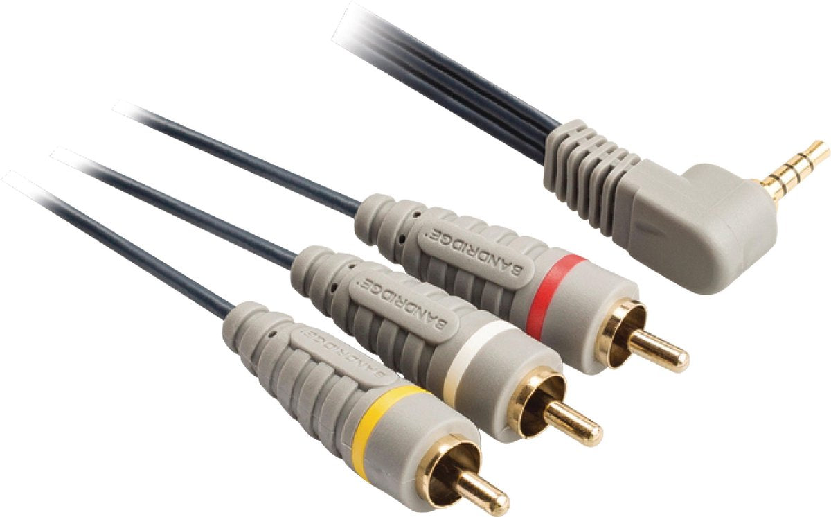 Bandridge - 3.5 mm Jack naar Composiet Kabel - 2 m - Zwart