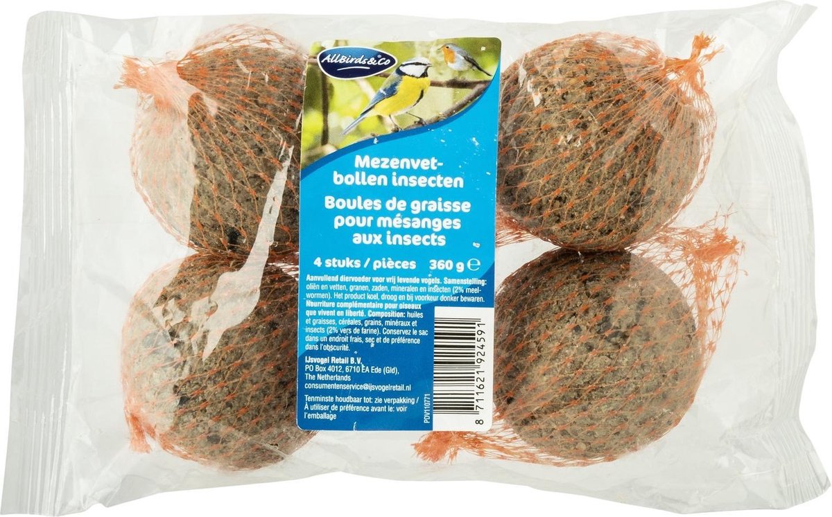 Allbirds&Co Mezenvetbollen A 4 - Voer - Insecten