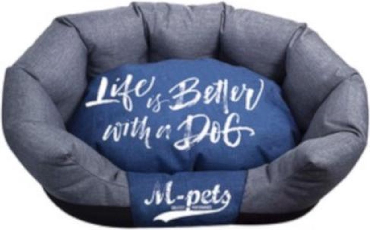 M-pets Hondenmand Prague 75 X 50 X 26 Cm Teflon Blauw/grijs