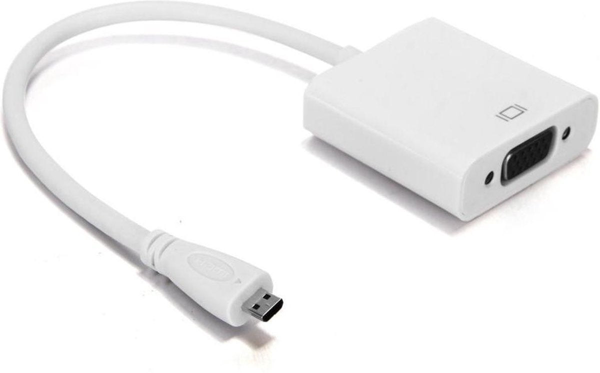 Micro HDMI Male naar VGA Female Adapter  Wit