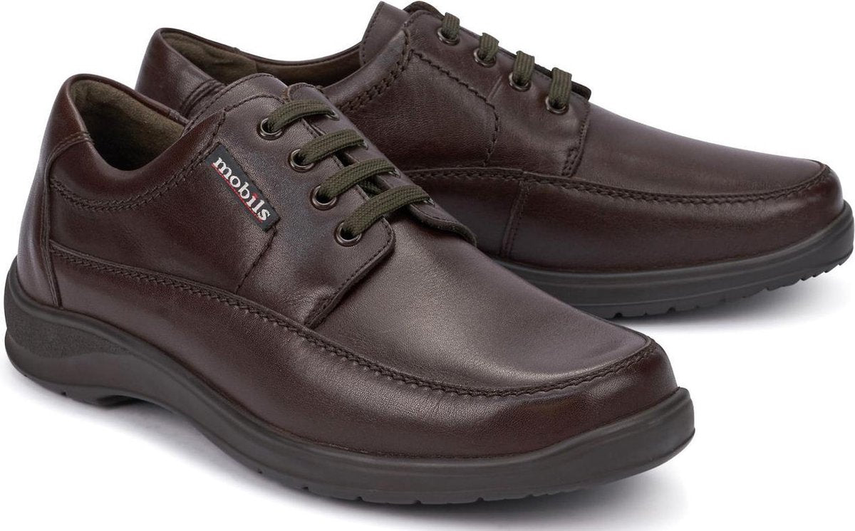 Mobils by Mephisto EZARD Heren Veterschoen - Donkerbruin  - Extra Breed - Maat 39