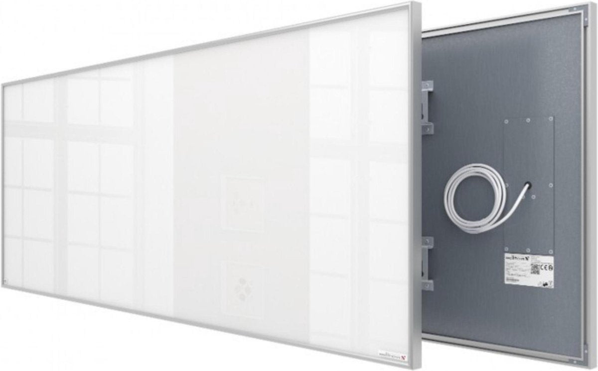 Welltherm infrarood paneel 930 Watt Wit glas uitvoering met frame