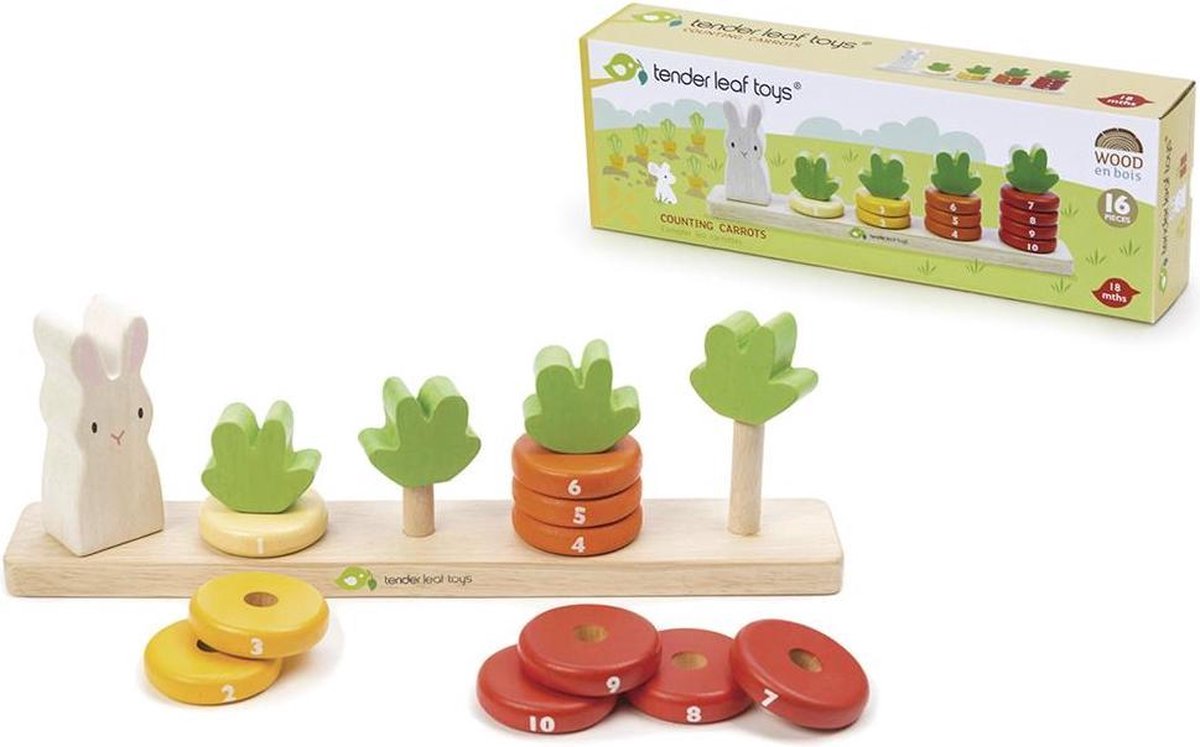 Tender Toys Wortels Tellen Hout Junior 32 X 5