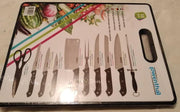 kunstof snijplank met messen 11 pcs 34x1x44 cm