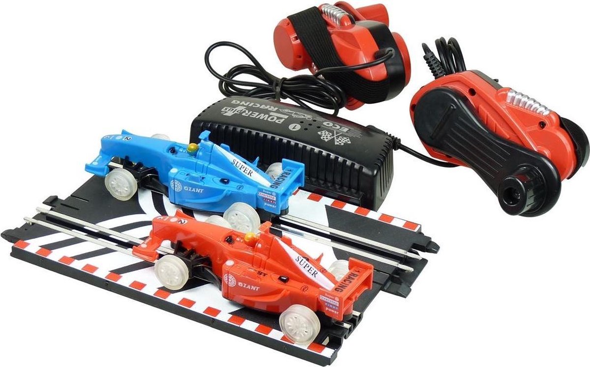 POWERplus Mustang Dynamo Racebaan - Race-auto's met oplichtende LED wielen - STEM speelgoed