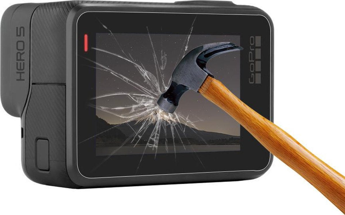 PRO SERIES Tempered Glass Screenprotector ( 1x LCD + 1x Lens ) Geschikt voor GoPro Hero 5 / 6 & 7 BLACK