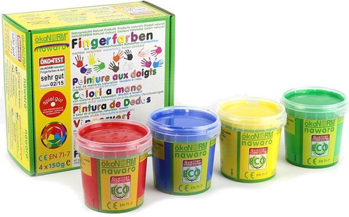 Oekonorm Vingerverf - 4 kleuren set