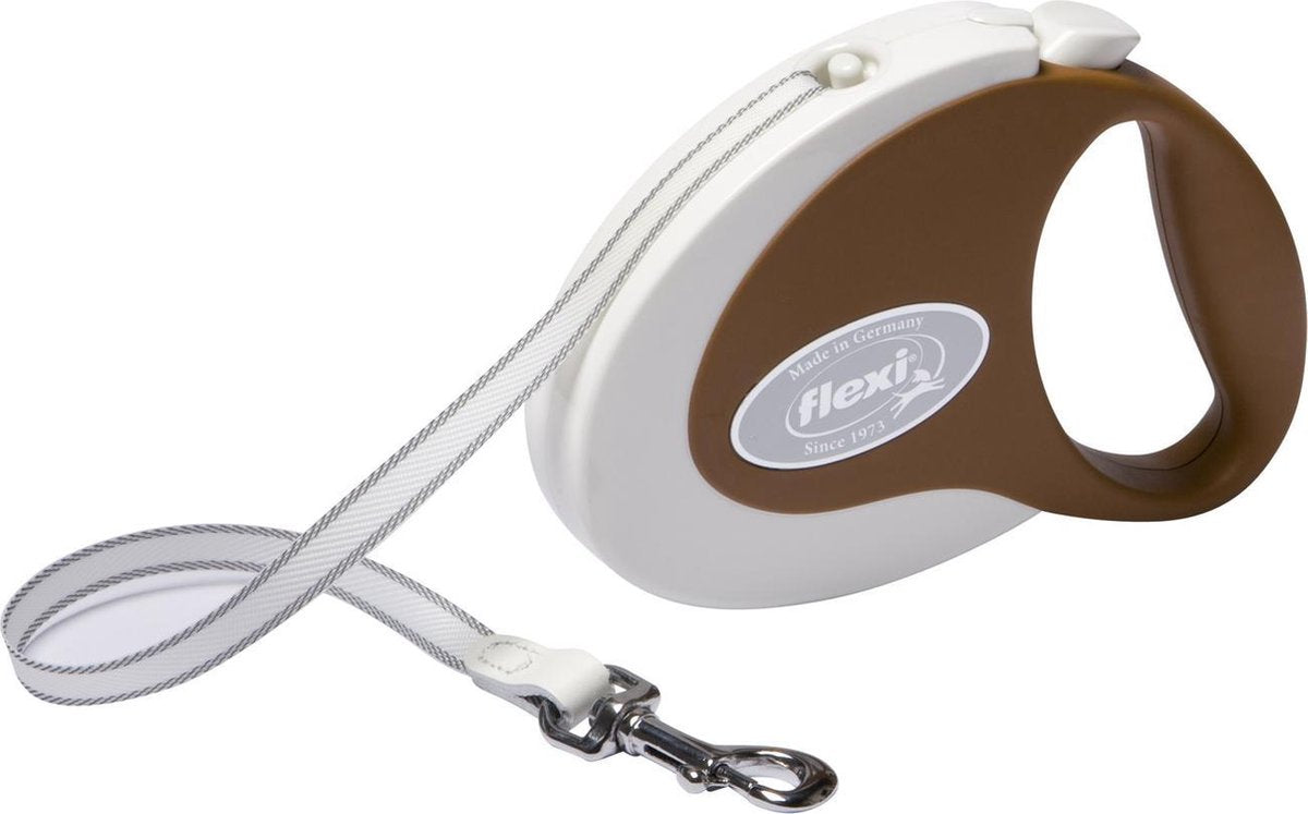 Flexi Collection - Hondenriem - Tape - Bruin/Wit - 5 m