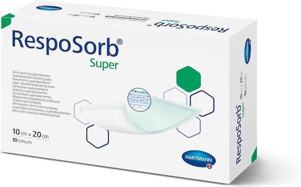 Hartmann RespoSorb Super verband 10x10cm