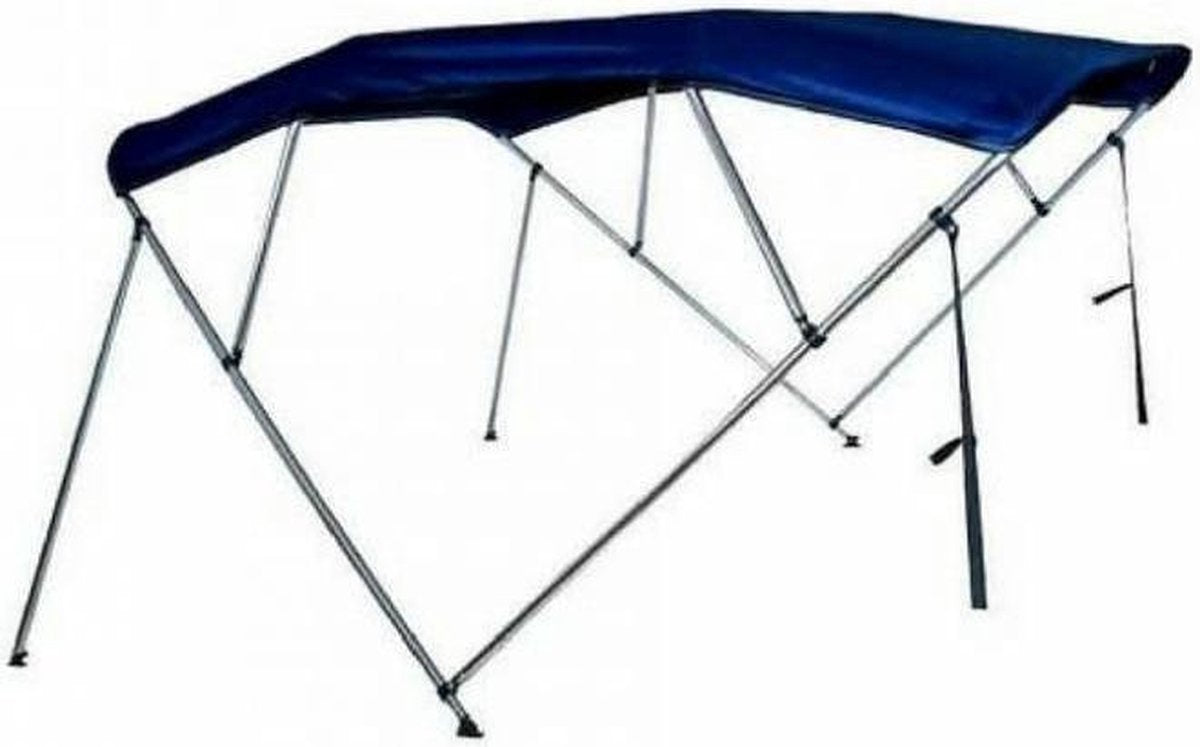 4 Boogs Biminitop Zonnetent PREMIUM H137 cm BLAUW Breedte 155-169 cm